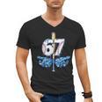 Blue Camo Baseball 67 Six Seven Camo Ice Cream Drip Boy Teen Men's V-Neck T-Shirt
