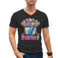 Blue Checkered I Was 6 Now I'm 7 Birthday Cake Baseball Drip Men's V-Neck T-Shirt Blue Checkered I Was 6 Now I'm 7 Birthday Cake Baseball Drip Men's V-Neck T-Shirt