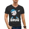 Boys Baseball Graphic Tee Teen Apparel Cute Meme Bruh Men's V-Neck T-Shirt