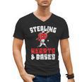 Boys Baseball Valentines Shirt Sterling Hearts Baseball Men's V-Neck T-Shirt