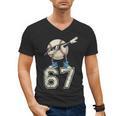 Boys Kids 67 Six Seven Sunglasses Dabbing Baseball Lover Men's V-Neck T-Shirt