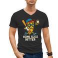 Boys Pizza Theme Baseball Home Hitter Men's V-Neck T-Shirt Boys Pizza Theme Baseball Home Hitter Men's V-Neck T-Shirt
