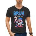 Bruh I'm 7 Baseball Ice Cream Drip It's My 7th Birthday Men's V-Neck T-Shirt