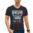 Bruh It's My 100 Days Of School Baseball Ice Cream Drip Boys Men's V-Neck T-Shirt Bruh It's My 100 Days Of School Baseball Ice Cream Drip Boys Men's V-Neck T-Shirt