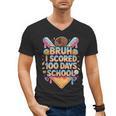 Bruh I Scored 100 Days Of School Baseball Ice Cream Drip Tee Men's V-Neck T-Shirt Bruh I Scored 100 Days Of School Baseball Ice Cream Drip Tee Men's V-Neck T-Shirt