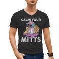Calm Your Mitts Baseball Ice Cream Drip Crossed Bats Sport Men's V-Neck T-Shirt Calm Your Mitts Baseball Ice Cream Drip Crossed Bats Sport Men's V-Neck T-Shirt