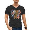 Checkered Leopard Game Day Baseball Men Women Kids Men's V-Neck T-Shirt Checkered Leopard Game Day Baseball Men Women Kids Men's V-Neck T-Shirt