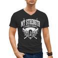 Christian Baseball My Strength Comes From The Lord Baseball Men's V-Neck T-Shirt Christian Baseball My Strength Comes From The Lord Baseball Men's V-Neck T-Shirt