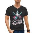 Coffee And Baseball Baseball Player Men's V-Neck T-Shirt Coffee And Baseball Baseball Player Men's V-Neck T-Shirt
