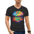 Colorful Baseball Field Home Run Baseball Player Fans Men's V-Neck T-Shirt
