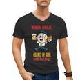 Cute Baseball Fan Weekend Forecast Change Of Beer And Hotdog Men's V-Neck T-Shirt