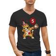 Dabbing Cool Cat Baseball 5th Birthday Men's V-Neck T-Shirt