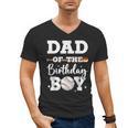 Dad Of The Birthday Boy Baseball Bday Family Men's V-Neck T-Shirt