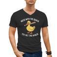 Duck And Baseball Bat Mess With The Quack You Get Whack Men's V-Neck T-Shirt Duck And Baseball Bat Mess With The Quack You Get Whack Men's V-Neck T-Shirt