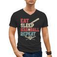 Eat Sleep Baseball Repeat Bat Ball Player Fan Men's V-Neck T-Shirt Eat Sleep Baseball Repeat Bat Ball Player Fan Men's V-Neck T-Shirt