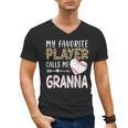 My Favorite Player Calls Me Granna Baseball Leopard Men's V-Neck T-Shirt