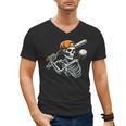 Halloween Boys Batting Skeleton Baseball Men's V-Neck T-Shirt Halloween Boys Batting Skeleton Baseball Men's V-Neck T-Shirt