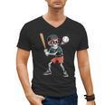Halloween Skeleton Playing Baseball 67 Six Seven Meme Men's V-Neck T-Shirt Halloween Skeleton Playing Baseball 67 Six Seven Meme Men's V-Neck T-Shirt