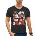 Happy 100 Days Of School Baseball Football PE Teacher Men's V-Neck T-Shirt Happy 100 Days Of School Baseball Football PE Teacher Men's V-Neck T-Shirt