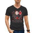Happy 101 Days Of School Baseball Sports 100th Day Men's V-Neck T-Shirt Happy 101 Days Of School Baseball Sports 100th Day Men's V-Neck T-Shirt