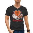 Happy Valentine’s Basketball Football Valentine Baseball Men's V-Neck T-Shirt Happy Valentine’s Basketball Football Valentine Baseball Men's V-Neck T-Shirt