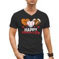 Happy Valentine’s Day Basketball Football Baseball Hearts Men's V-Neck T-Shirt Happy Valentine’s Day Basketball Football Baseball Hearts Men's V-Neck T-Shirt