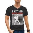 I Hit 100 Days Of School Baseball 100 Day Of School Men's V-Neck T-Shirt I Hit 100 Days Of School Baseball 100 Day Of School Men's V-Neck T-Shirt