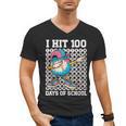 I Hit 100 Days Of School Baseball Ice Cream Drip Boys Girls Men's V-Neck T-Shirt