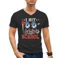 I Hit 100 Days Of School Baseball Kids Boy Teacher 100th Day Men's V-Neck T-Shirt I Hit 100 Days Of School Baseball Kids Boy Teacher 100th Day Men's V-Neck T-Shirt