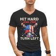 Hit Hard Run Fast Turn Left Baseball Cream Drip Crossed Bats Men's V-Neck T-Shirt Hit Hard Run Fast Turn Left Baseball Cream Drip Crossed Bats Men's V-Neck T-Shirt