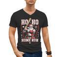 Ho Ho Home Run Baseball Christmas Holiday Sports Santa Men's V-Neck T-Shirt Ho Ho Home Run Baseball Christmas Holiday Sports Santa Men's V-Neck T-Shirt