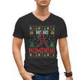 Ho Ho Homerun Xmas Sports Player Baseball Ugly Christmas Men's V-Neck T-Shirt