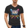 HUGvyn 100 Drippy Days Of School Baseball Ice Cream 100 Days Men's V-Neck T-Shirt HUGvyn 100 Drippy Days Of School Baseball Ice Cream 100 Days Men's V-Neck T-Shirt