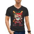 HUGvyn Santa Playing Baseball Ice Cream Drip Christmas Boys Men's V-Neck T-Shirt HUGvyn Santa Playing Baseball Ice Cream Drip Christmas Boys Men's V-Neck T-Shirt