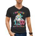 HUGvyn I Survived 100 Days Of School Baseball 6 7 Ice Cream Men's V-Neck T-Shirt