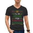 I’Ll Be Home For Christmas Baseball Ugly Sweater Men's V-Neck T-Shirt I’Ll Be Home For Christmas Baseball Ugly Sweater Men's V-Neck T-Shirt