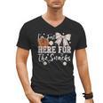 I'm Just Here For The Snacks Baseball Coquette Game Day Girl Men's V-Neck T-Shirt