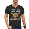 I'm Just Here For The Snacks And Commercials Baseball Men's V-Neck T-Shirt I'm Just Here For The Snacks And Commercials Baseball Men's V-Neck T-Shirt
