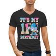 It's My 11th Birthday Baseball Ice Cream Drip Theme Men's V-Neck T-Shirt
