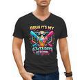 It's My 6733 Days Of School Baseball Ice Cream Dripping Men's V-Neck T-Shirt
