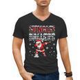 Jingle Ballers Plaid Santa Dabbing Baseball Christmas Men's V-Neck T-Shirt Jingle Ballers Plaid Santa Dabbing Baseball Christmas Men's V-Neck T-Shirt