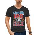 I Just Hit 100 Days Of School Baseball 100th Day Boys Kids Men's V-Neck T-Shirt