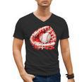 Kid Drip Ice Cream Baseball Heart Catcher Valentines Day Boy Men's V-Neck T-Shirt