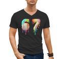 Kids Meme 67 Number Six 6 Seven 7 Ice Cream Drips Baseball Men's V-Neck T-Shirt Kids Meme 67 Number Six 6 Seven 7 Ice Cream Drips Baseball Men's V-Neck T-Shirt