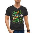 Leprechaun Playing Baseball Happy St Patricks Day Men Boys Men's V-Neck T-Shirt Leprechaun Playing Baseball Happy St Patricks Day Men Boys Men's V-Neck T-Shirt
