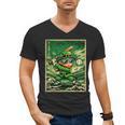 Leprechaun Playing Baseball Japanese Art St Patricks Day Men's V-Neck T-Shirt Leprechaun Playing Baseball Japanese Art St Patricks Day Men's V-Neck T-Shirt