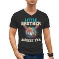 Little Brother Biggest Fan Baseball Cream Drip Crossed Bats Men's V-Neck T-Shirt