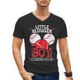 Little Slugger Boy Coming Soon Baby Announcement Baseball Men's V-Neck T-Shirt