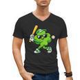 Lucky Shamrock Playing Baseball St Patrick's Kids Boys Men's V-Neck T-Shirt Lucky Shamrock Playing Baseball St Patrick's Kids Boys Men's V-Neck T-Shirt