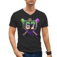 Mardi Gras Baseball Carnival Party Ice Cream Drip Boys Men's V-Neck T-Shirt Mardi Gras Baseball Carnival Party Ice Cream Drip Boys Men's V-Neck T-Shirt